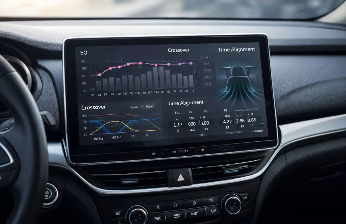 car audio DSP tuning and time alignment settings