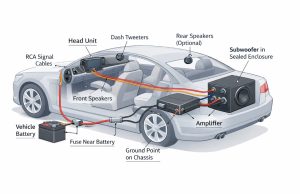 Full Car Audio System Signal Flow Diagram
