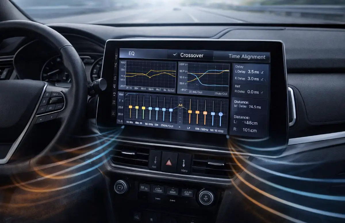 car audio time alignment and DSP tuning interface
